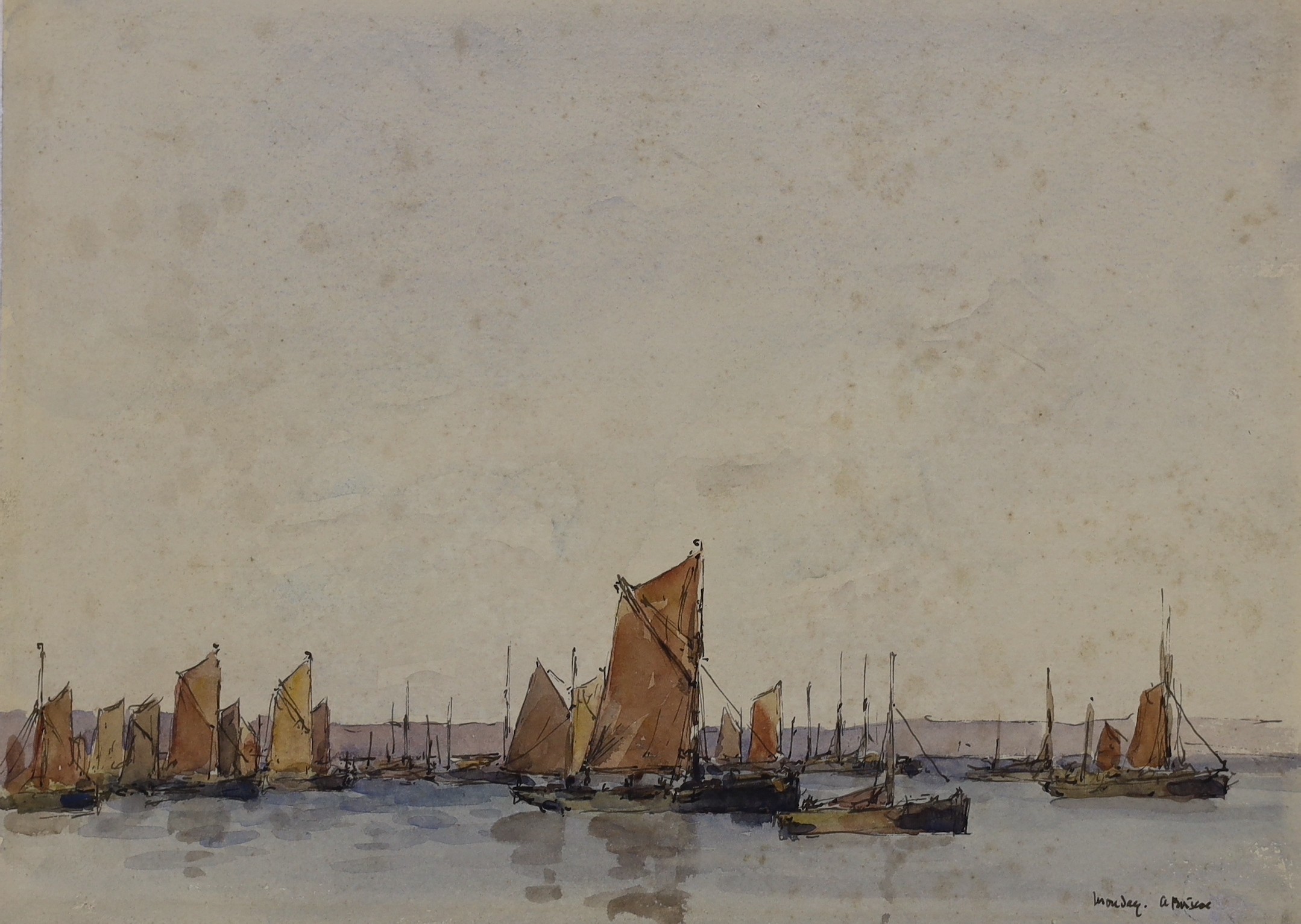 Arthur Burgess RI, ROI (1859-1957) , watercolour, 'Weekend Afloat' and 'Monday A. Briscoe', signed and dated 1944, 27 x 38cm and 25 x 35cm, unframed